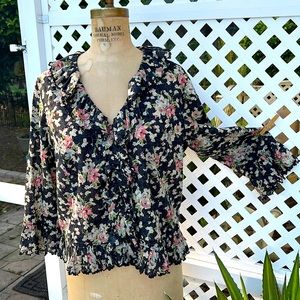 Ralph Lauren Floral Romantic Top Size XL